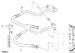 ENGINE OIL COOLER PIPE diagram for BMW 5 Series E60 545i