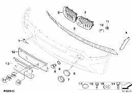取付け部品 バンパー diagram for BMW X3 E83 3.0i