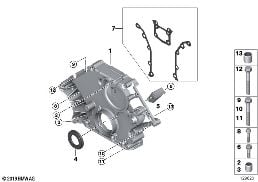 Obudowa skrzyni łańcuchowej, dolna diagram for BMW 7 Series E65 745i