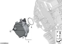 Pompa próżniowa z prowadzeniem przewodu diagram for BMW 7 Series E65 745i