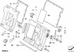 Siedzenie z tyłu, osłony oparcia diagram for BMW 5 Series E39 520d