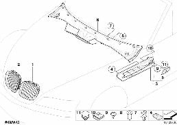 EXTERIOR TRIM / GRILL diagram for BMW Z3 E36 M