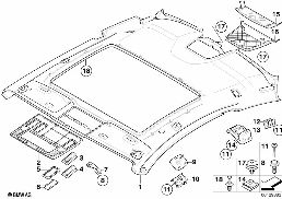 HEADLINING diagram for BMW 6 Series E63 645Ci