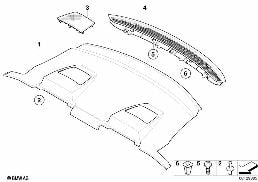 Plage arrière diagram for BMW 6 Series E63 LCI 635d