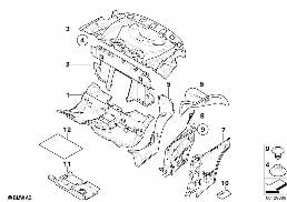 Insonorisation arriere diagram for BMW 6 Series E64 650i