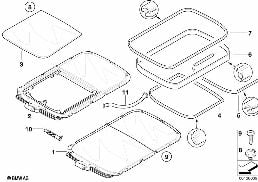 Dach przesuwno-uchylny diagram for BMW MINI R50 Cooper