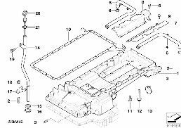 OIL PAN UPPER PART, OIL LEVEL INDICATOR