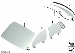 Zasklení diagram for BMW Rolls-Royce Phantom RR1 Phantom