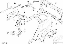 Seitenwand/Heckverkleidung diagram for BMW X5 E53 4.6is