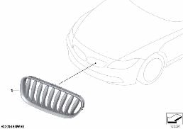 Post-équipement grille de decor graphite diagram for BMW Z4 E85 2.5i