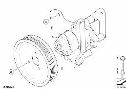 Servo-pomp van stuurbekrachtiging diagram for BMW X3 E83 3.0i