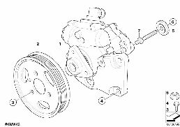 Hidrolik direksiyon pompası diagram for BMW 7 Series E67 745LiS