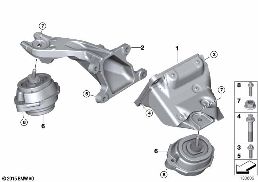 Sospensione del motore diagram for BMW X5 E53 4.8is