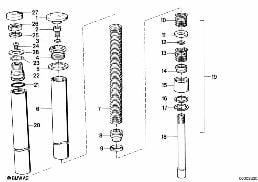 Tube support/Amortisseur diagram for BMW R 65, R 65 RT, R 80, R 80 RT (85-95) 65