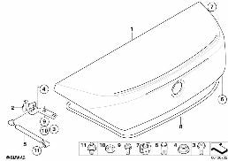Detaljen foer koffertlucka diagram for BMW 6 Series E64 LCI 650i