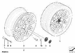 BMW LM Rad M Doppelspeiche 164 diagram for BMW 3 Series E46 M3