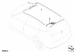 ROOF CABLE HARNESS diagram for BMW X3 E83 LCI 1.8d