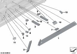 Díly podlahy zadní diagram for BMW Rolls-Royce Phantom RR1 Phantom