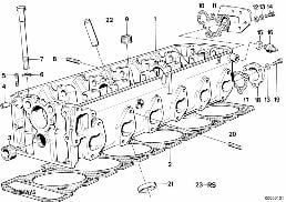 головка блока цилиндров diagram for BMW 7 Series E32 735i