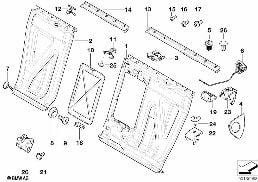 Sitz hinten Sitzrahmen Durchlade diagram for BMW 3 Series E46 M3