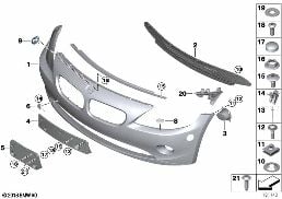 Garniture avant diagram for BMW Z4 E85 2.5i