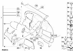 Tapicerka boczna tylna diagram for BMW MINI R50 Cooper