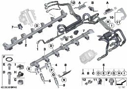 Impianto iniezione - tubaz.carburante diagram for BMW Rolls-Royce Phantom RR1 Phantom