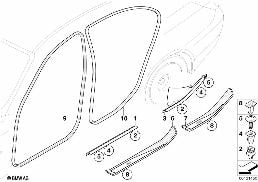 EDGE PROTECTOR / TRIM FOR ENTRY diagram for BMW 5 Series E60 LCI 523Li