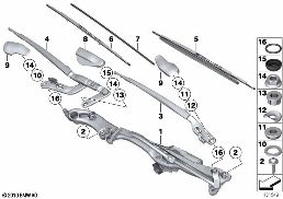 Stěrač skla diagram for BMW Rolls-Royce Phantom RR1 Phantom