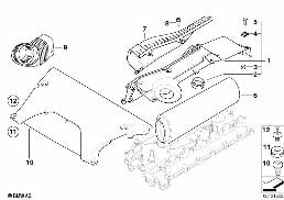 หม้อพักไอเสียดูดอากาศ/ไส้กรอง diagram for BMW X5 E53 3.0d