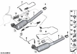 CATALYST/LAMBDA PROBE diagram for BMW X5 E53 4.8is