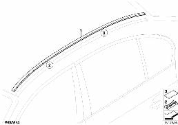 ROOF MOULDING/ROOF RAIL diagram for BMW 5 Series E60 LCI 523Li