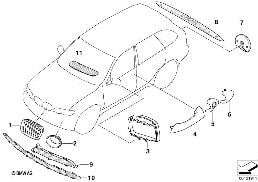 Dodatečná montáž Titan-Line exteriér diagram for BMW X5 E53 4.4i