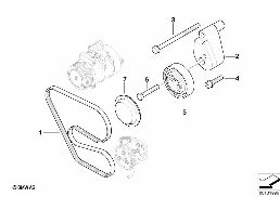 Kayış tahr., Klima ve direk.yardımı için diagram for BMW 7 Series E67 745LiS