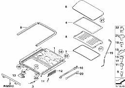Dach przesuwno-uchylny diagram for BMW 7 Series E65 745i