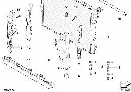 MOUNTING PARTS F RADIATOR diagram for BMW X3 E83 LCI 1.8d