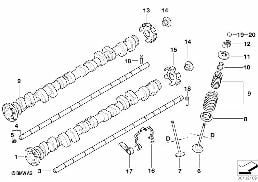 Ventilsteuerung-Nockenwelle/Schmierung diagram for BMW 3 Series E46 M3