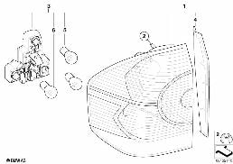 REAR LIGHT IN THE SIDE PANEL diagram for BMW X3 E83 3.0d
