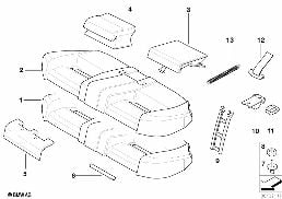 Rembourr./garnissage siège arr. de base diagram for BMW 5 Series E39 525td