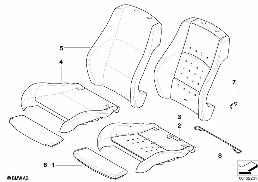 SEAT, FRONT, UPHLSTRY, COVER, SPORT SEAT diagram for BMW 3 Series E92 LCI 328xi