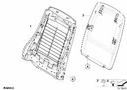 FRONT SEAT BACKREST FRAME/REAR PANEL diagram for BMW 3 Series E90 LCI 335i