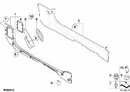 Tapicerka boczna przestrz. przypodł. diagram for BMW MINI R50 Cooper