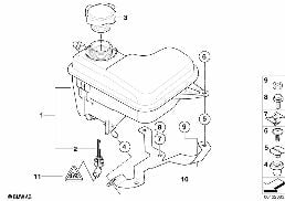 COOLING WATER EXPANSION TANK diagram for BMW X3 E83 LCI 1.8d