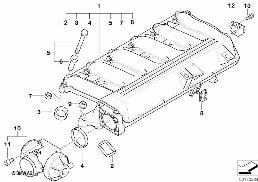 Sací systém-recirkul. výfuk.plynů (AGR) diagram for BMW X5 E53 3.0d