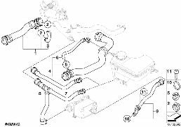 Sistema di raffredda.-tubo fless.p.acqua diagram for BMW X3 E83 3.0d