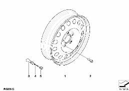 COMPACT SPARE WHEEL, STEEL, BLACK diagram for BMW 5 Series E60 525d