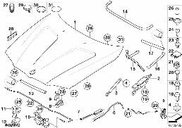 ENGINE HOOD/MOUNTING PARTS diagram for BMW X3 E83 LCI 2.0i