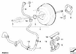 Wspomaganie siły hamowania, podciśn. diagram for BMW X5 E53 4.8is