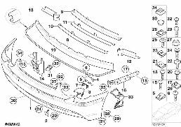 Obudowa przednia diagram for BMW 7 Series E65 745i