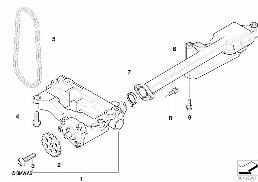 Dopływ oleju/pompa olejowa z napędem diagram for BMW 5 Series E60 535d